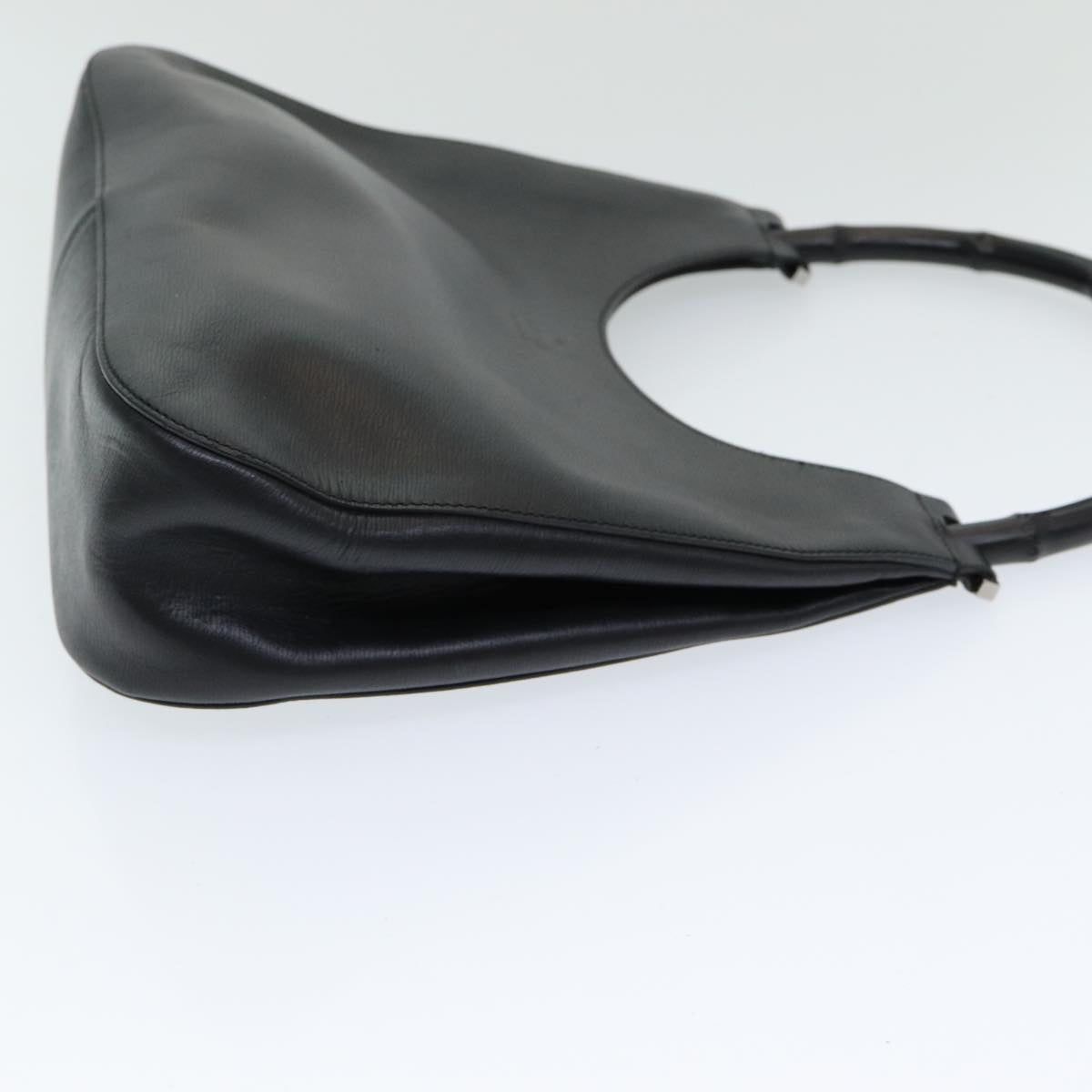 GUCCI Bamboo Hand Bag Leather Black 001 3739 ep4978