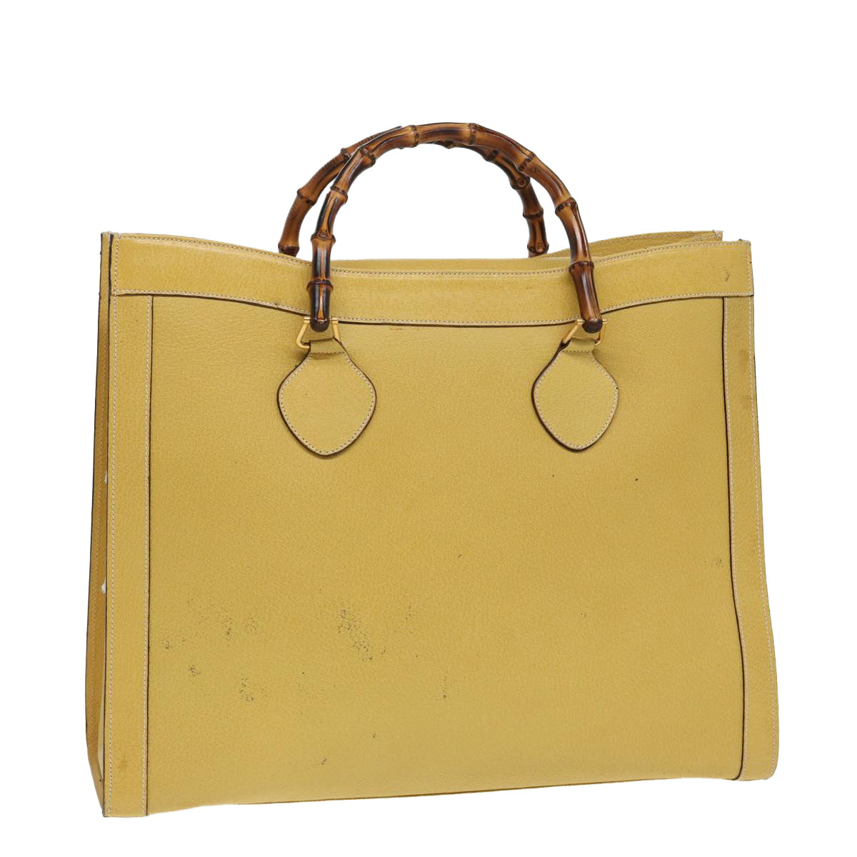 GUCCI Bamboo Hand Bag Leather Yellow 002 1186 0259 ep4981