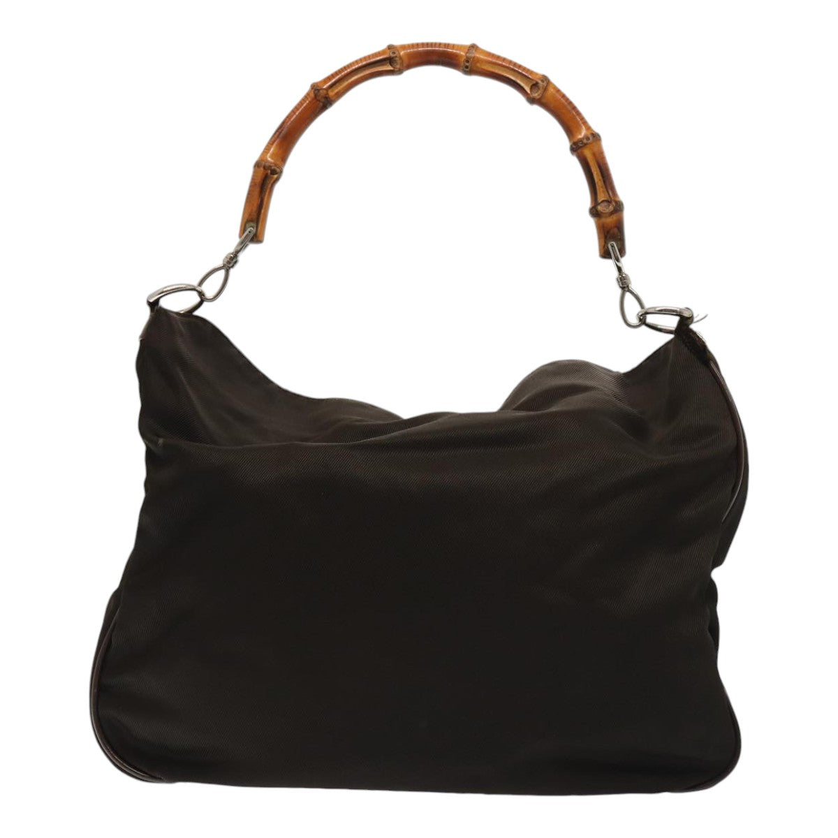GUCCI Bamboo Shoulder Bag Nylon 2way Khaki 001 2113 1577 ep5058