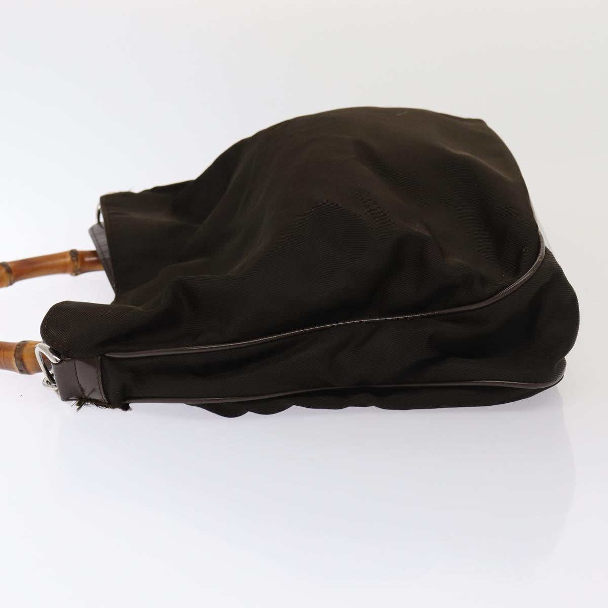 GUCCI Bamboo Shoulder Bag Nylon 2way Khaki 001 2113 1577 ep5058