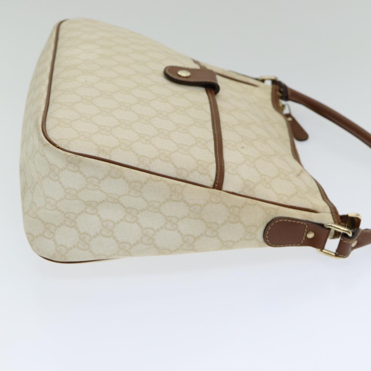 GUCCI GG Supreme Shoulder Bag PVC Leather White ep5061
