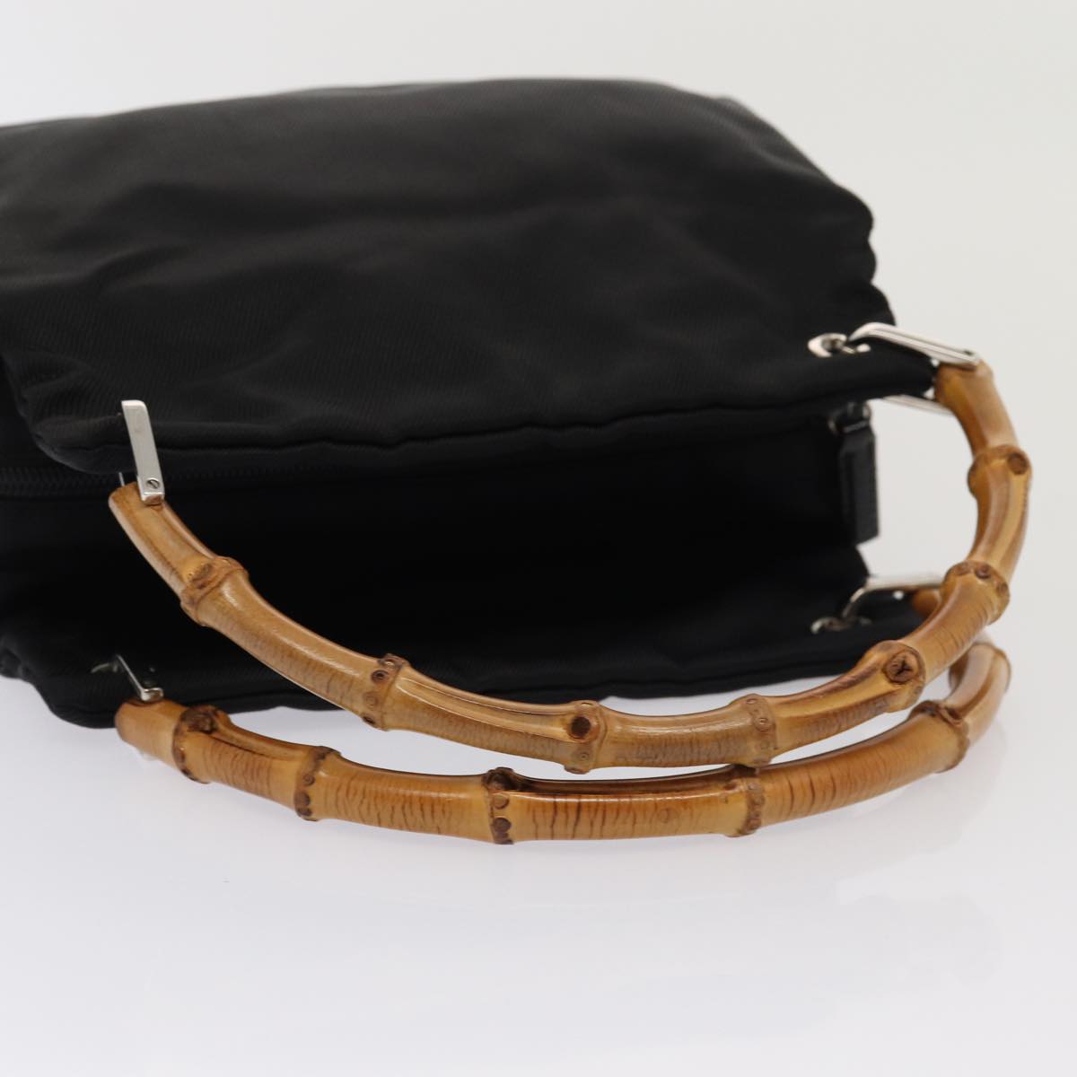 GUCCI Bamboo Hand Bag Nylon Black 000 1014 0575 5 ep5063