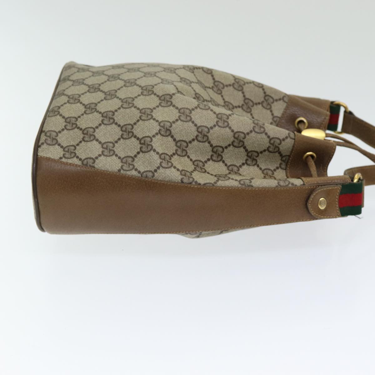 GUCCI GG Supreme Web Sherry Line Shoulder Bag PVC Beige 72 02 034 ep5067