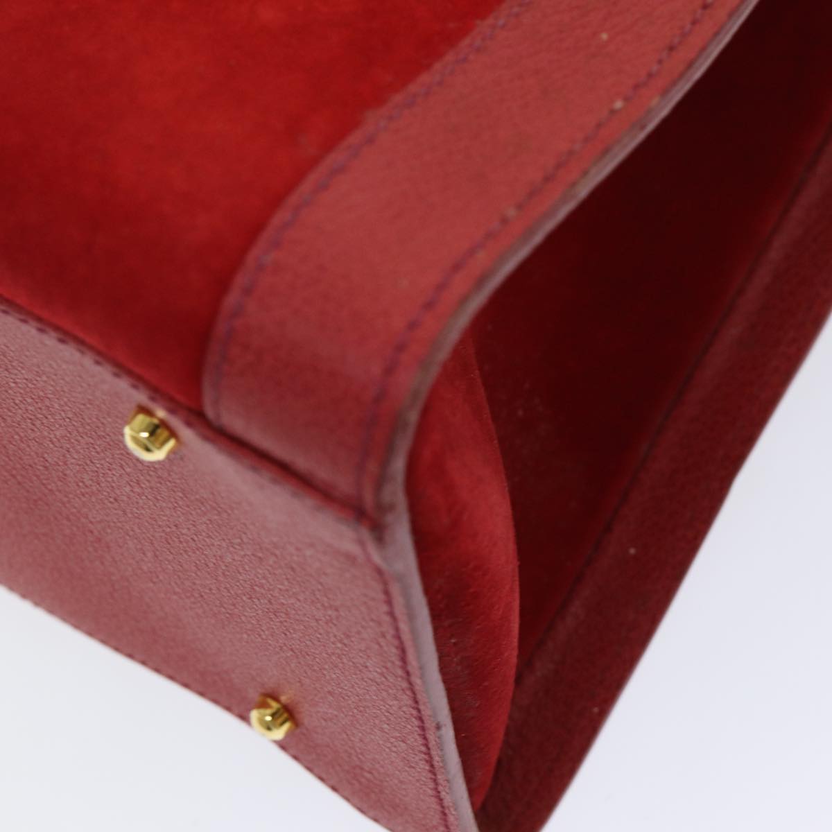 GUCCI Bamboo Tote Bag Suede Red ep5090