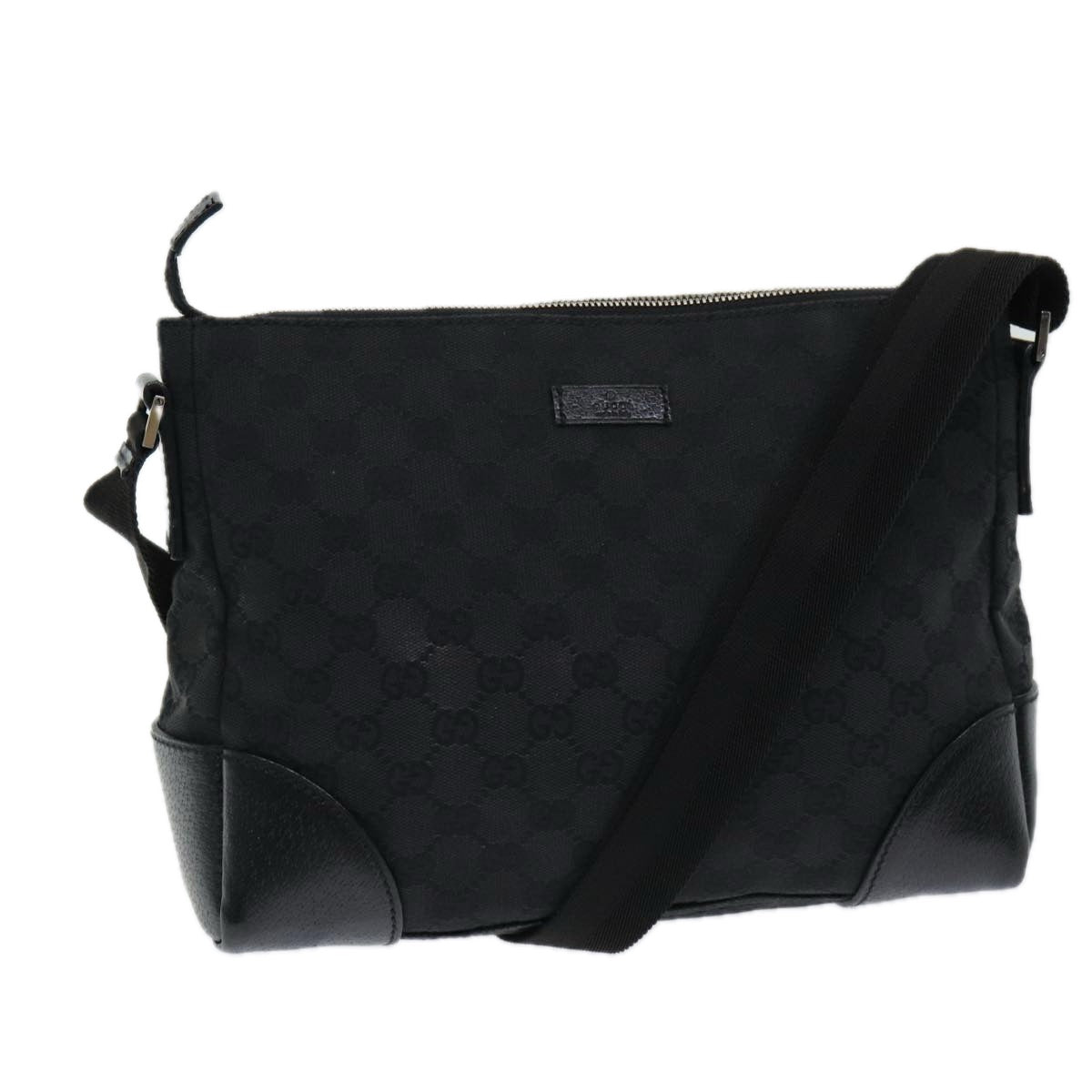 GUCCI GG Canvas Shoulder Bag Black ep5103