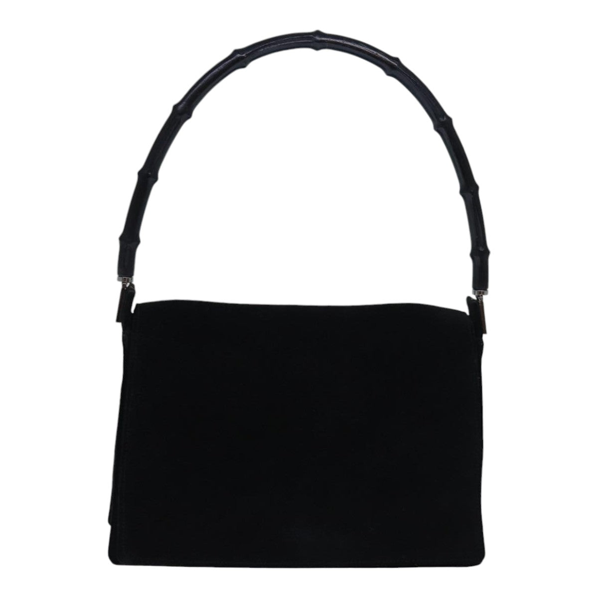 GUCCI Bamboo Hand Bag Suede Black ep5118
