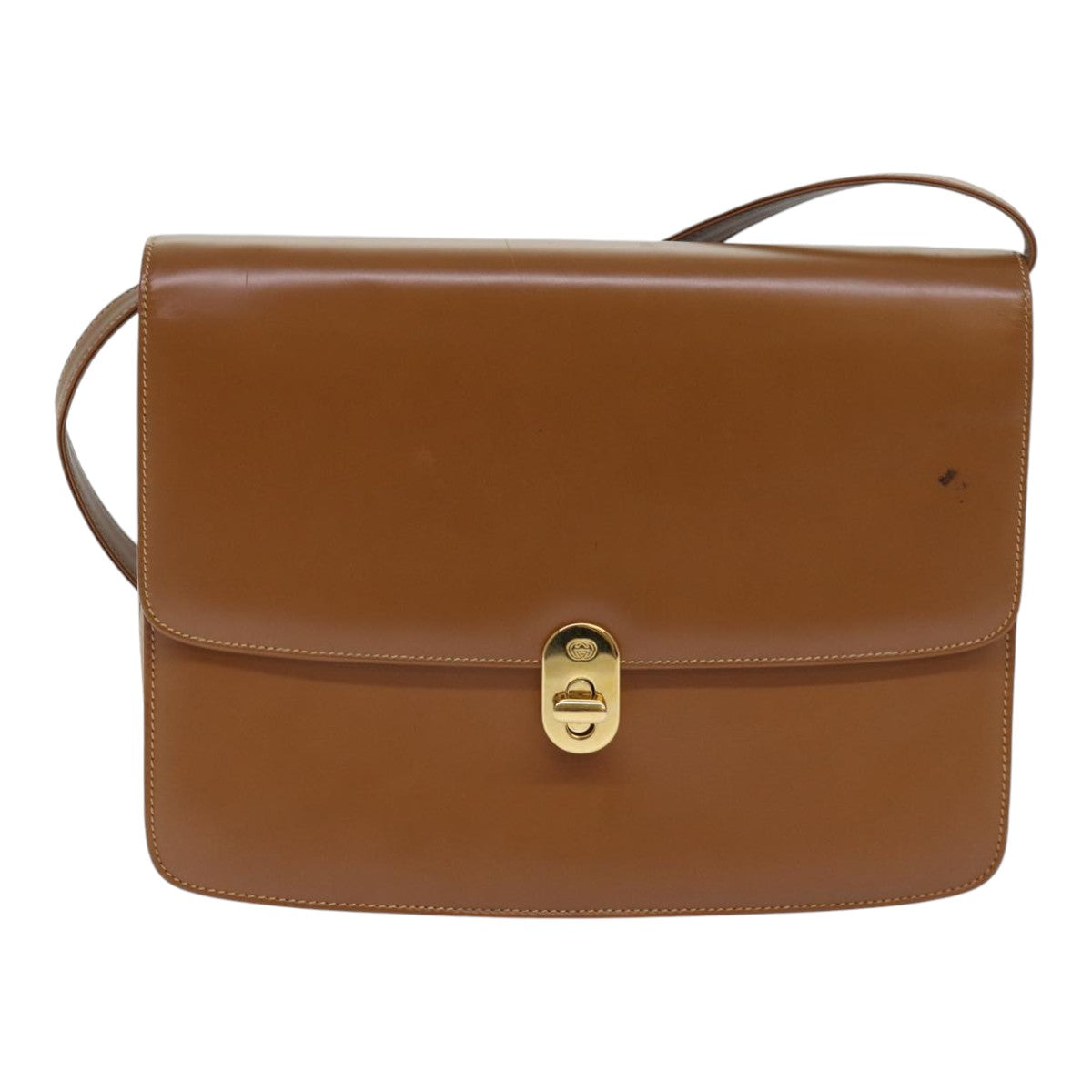 GUCCI Shoulder Bag Leather Brown Gold 004 109 0316 ep5153