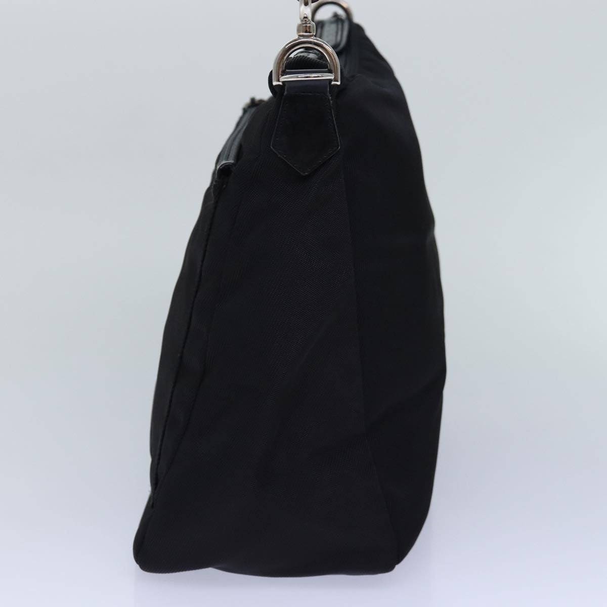 GUCCI Bamboo Hand Bag Nylon Black Silver 000 2404 0509 ep5162