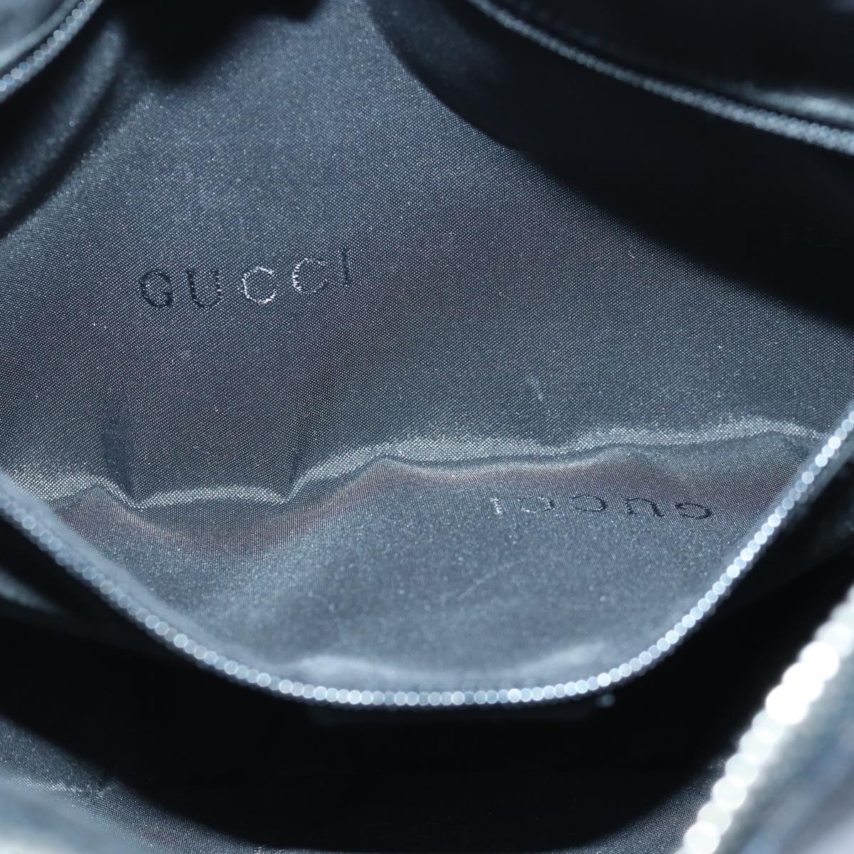 GUCCI Shoulder Bag Leather Black Silver 001 3812 ep5165