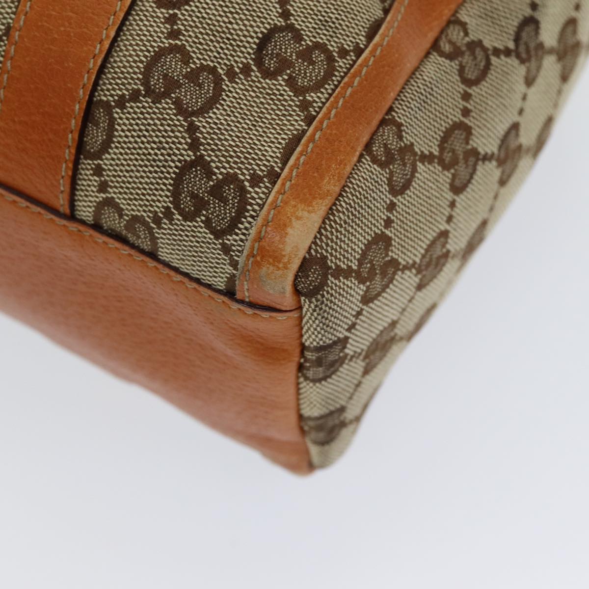 GUCCI GG Canvas Hand Bag Beige Orange ep5192