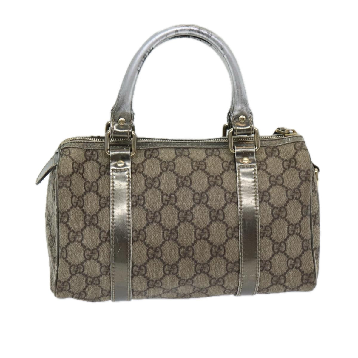 GUCCI GG Canvas Hand Bag Coated Canvas Beige Silver ep5193