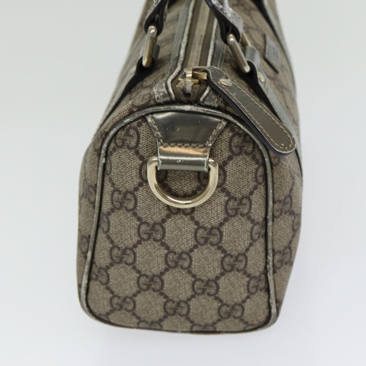 GUCCI GG Canvas Hand Bag Coated Canvas Beige Silver ep5193