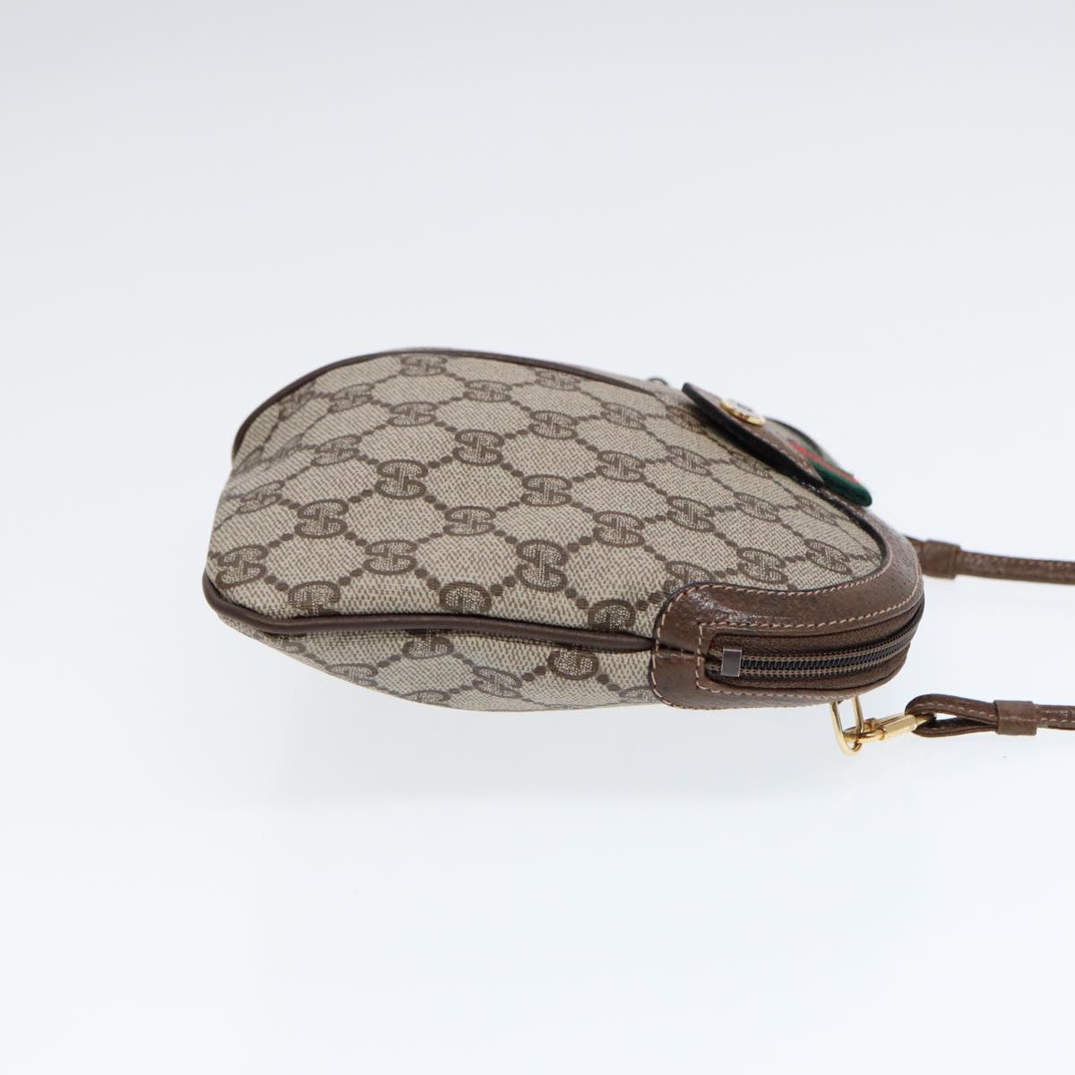 GUCCI GG Canvas Web Sherry Line Shoulder Bag PVC Beige Green Red ep5197