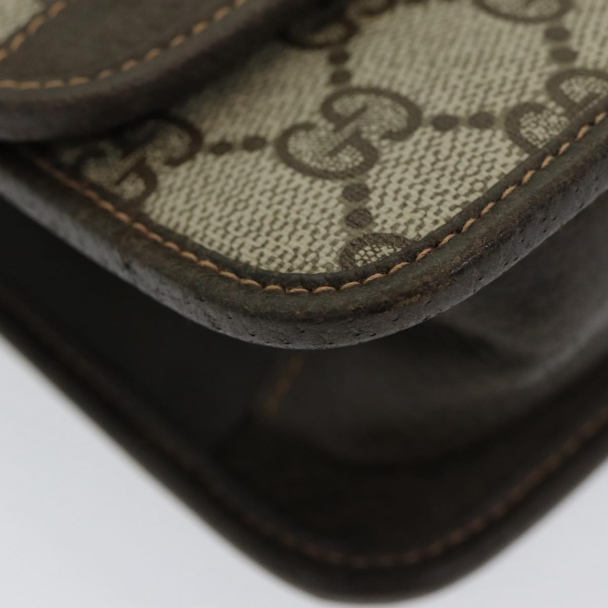 GUCCI GG Canvas Web Sherry Line Shoulder Bag PVC Beige Green Red ep5199