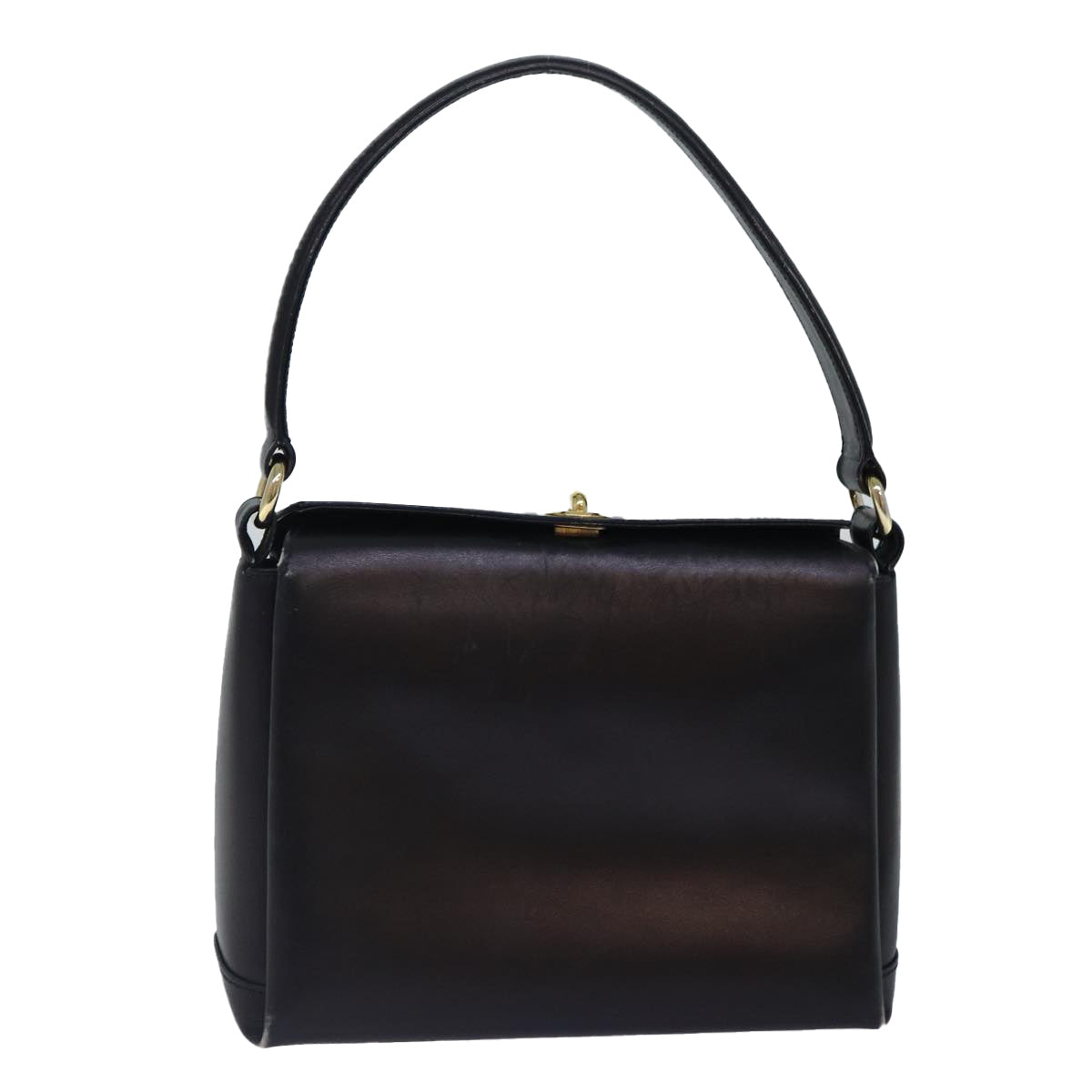 GUCCI Hand Bag Leather Black Gold ep5219