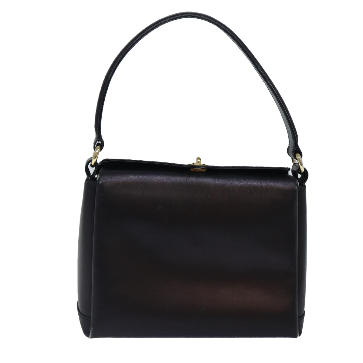 GUCCI Hand Bag Leather Black Gold ep5219