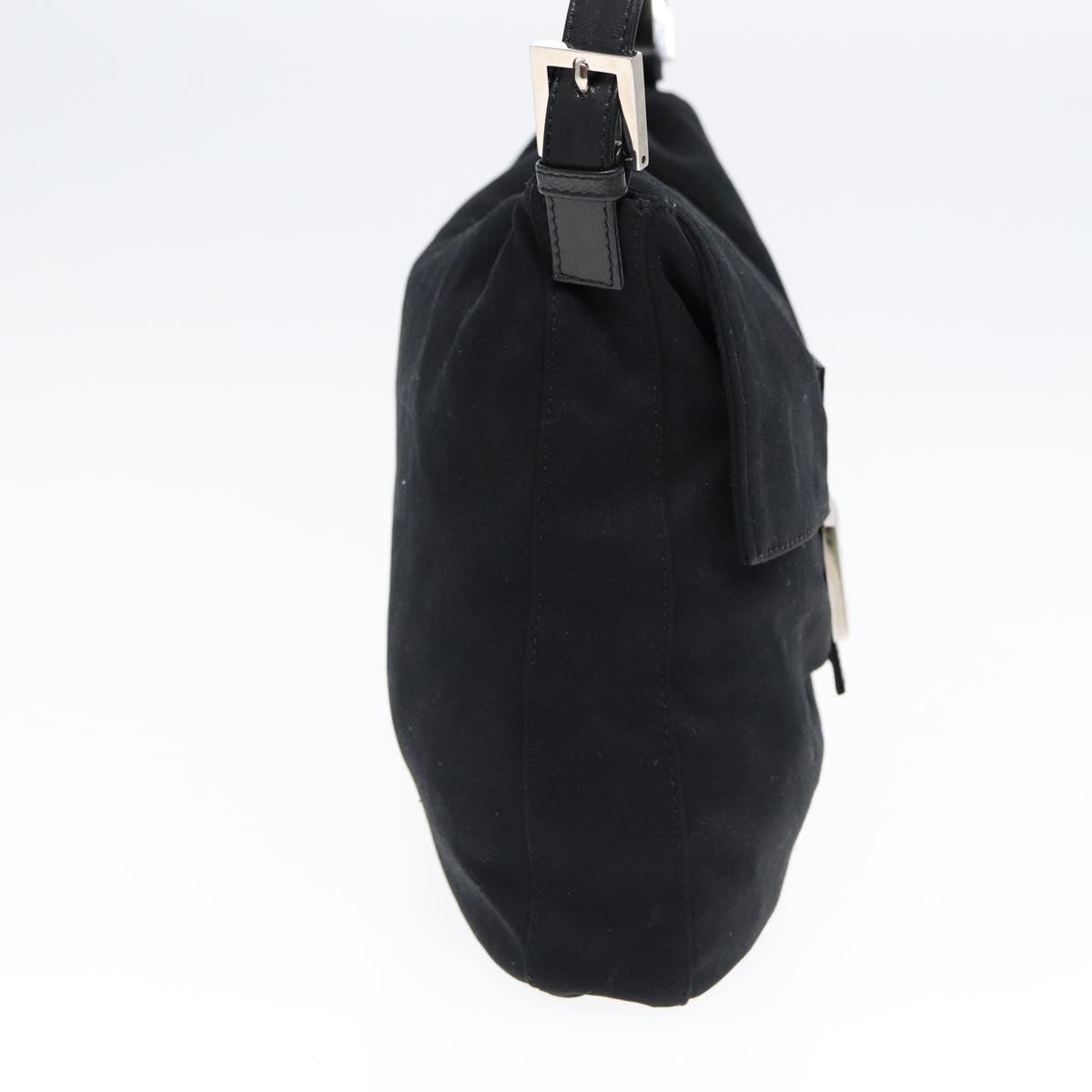 FENDI Mamma Baguette Shoulder Bag Nylon Black Silver ep5222