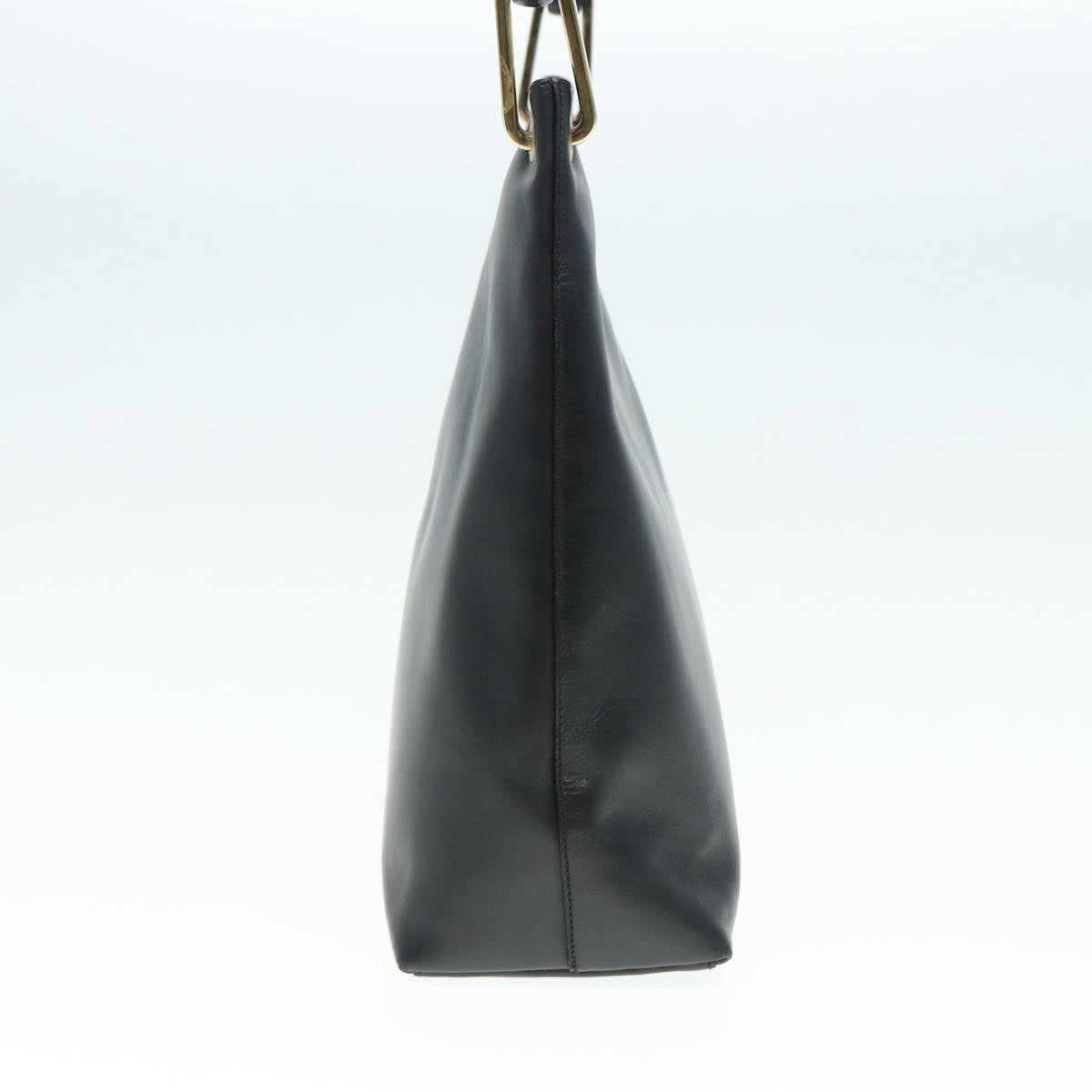 GUCCI Bamboo Shoulder Bag Leather Black Gold 001 3007 ep5224