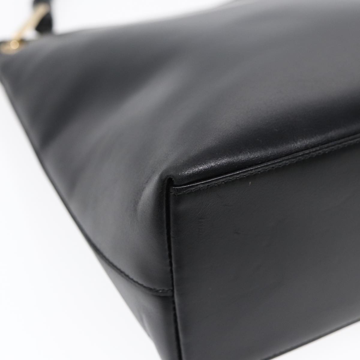 GUCCI Bamboo Hand Bag Leather Black Gold 001 3007 ep5226