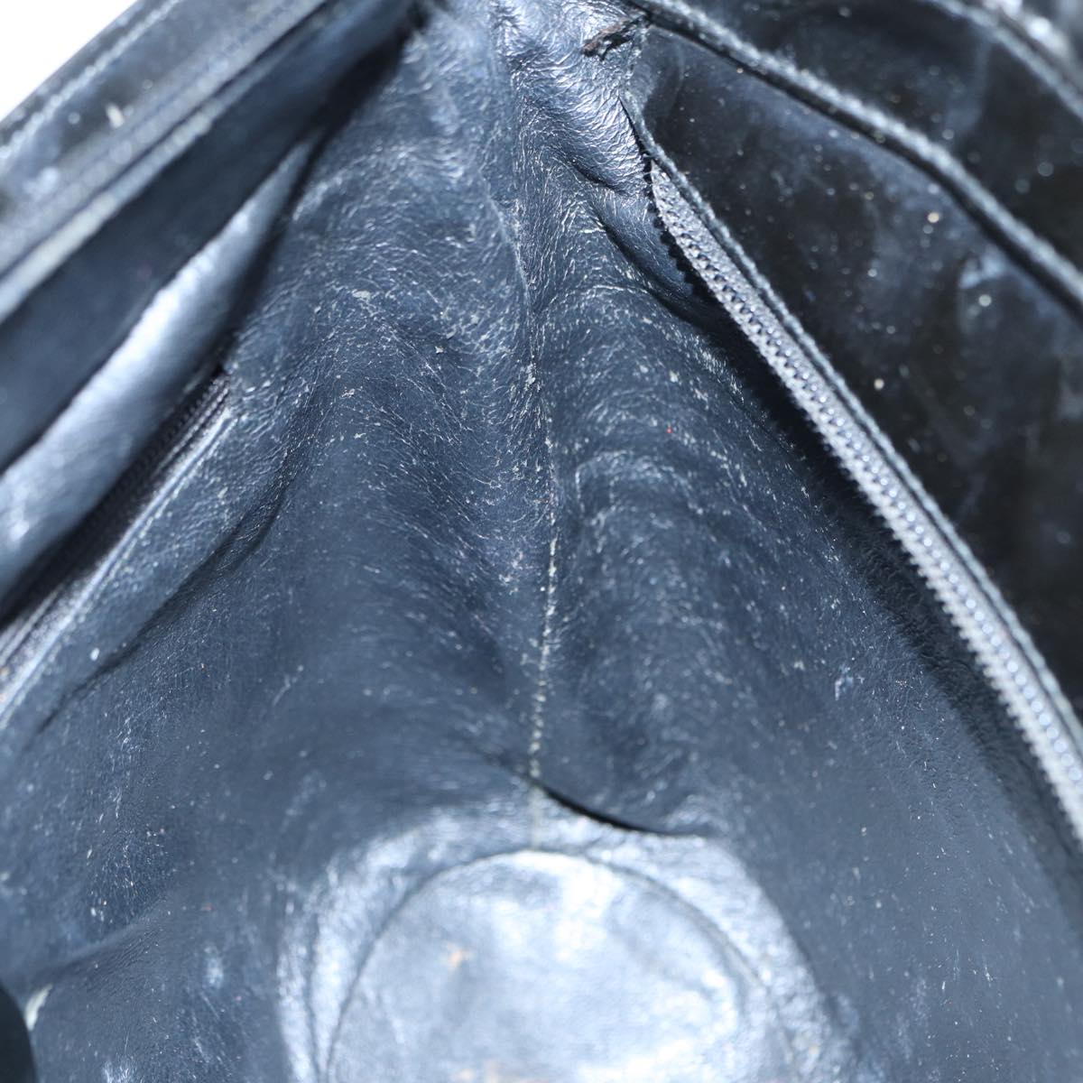 GUCCI Bamboo Hand Bag Enamel Black Silver ep5233
