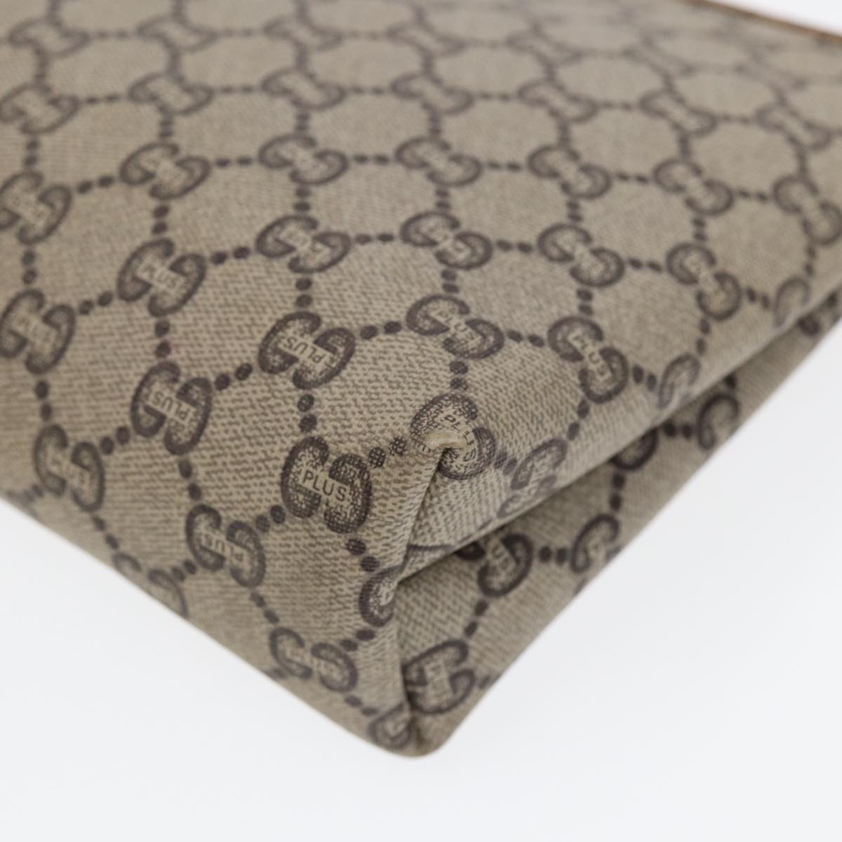 GUCCI GG Plus Supreme Clutch Bag PVC Beige ep5235