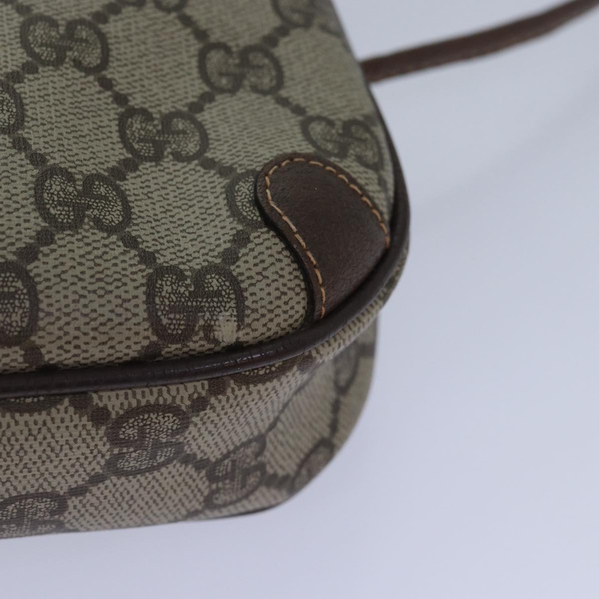 GUCCI GG Supreme Web Sherry Line Shoulder Bag Beige 001 904 2066 ep5238