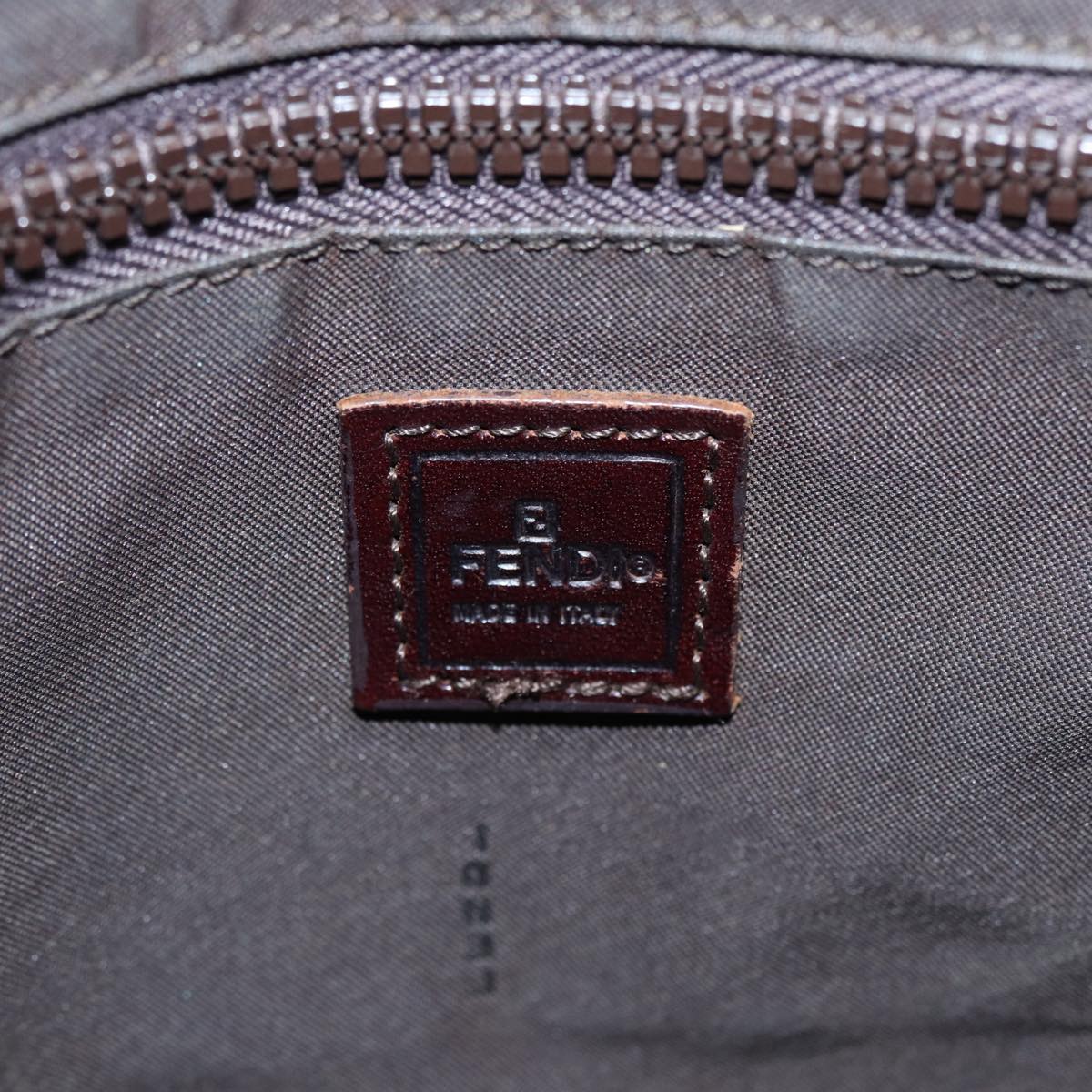 FENDI Zucca Canvas Hand Bag Brown Black Silver ep5241