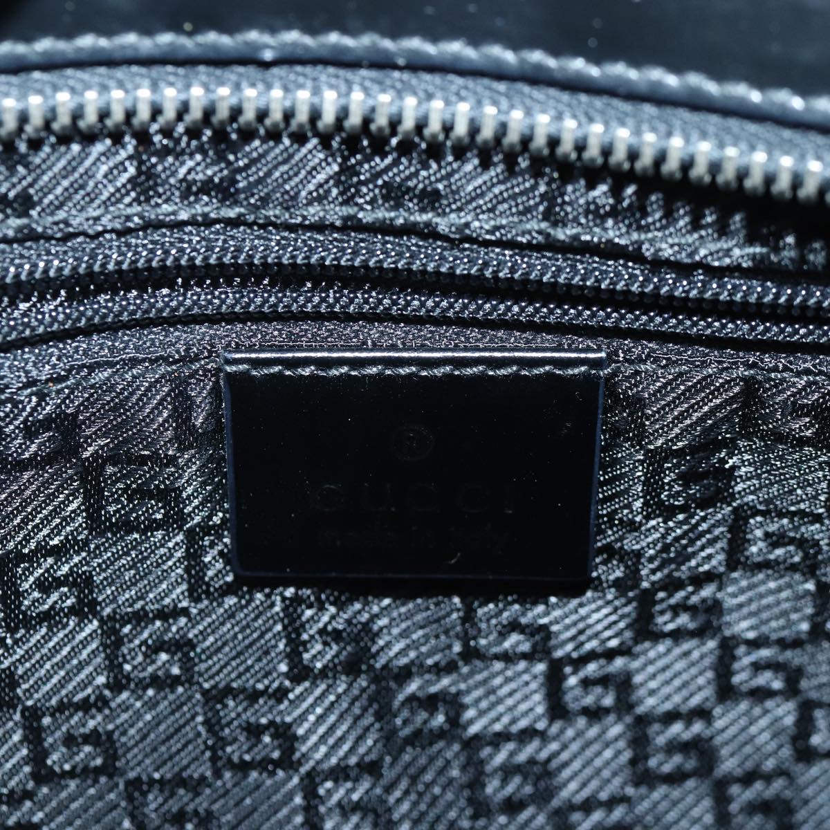 GUCCI Shoulder Bag Enamel Black Silver 002 1132 ep5243