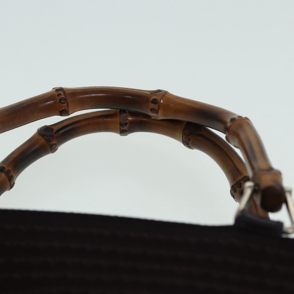 GUCCI Bamboo Hand Bag Canvas Outlet 2way Black Silver 000 1998 0540 ep5245