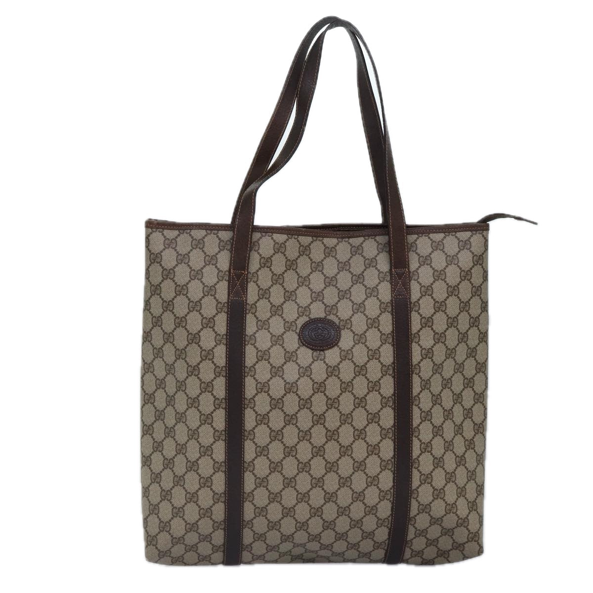 GUCCI GG Supreme Tote Bag PVC Leather Beige ep5258