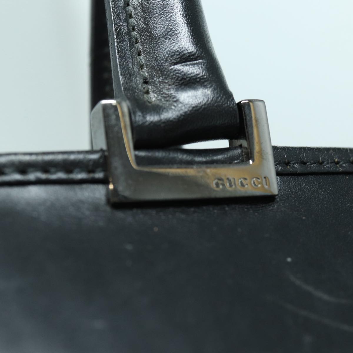 GUCCI Jackie Hand Bag Leather Black Silver 002 1064 3444 ep5262