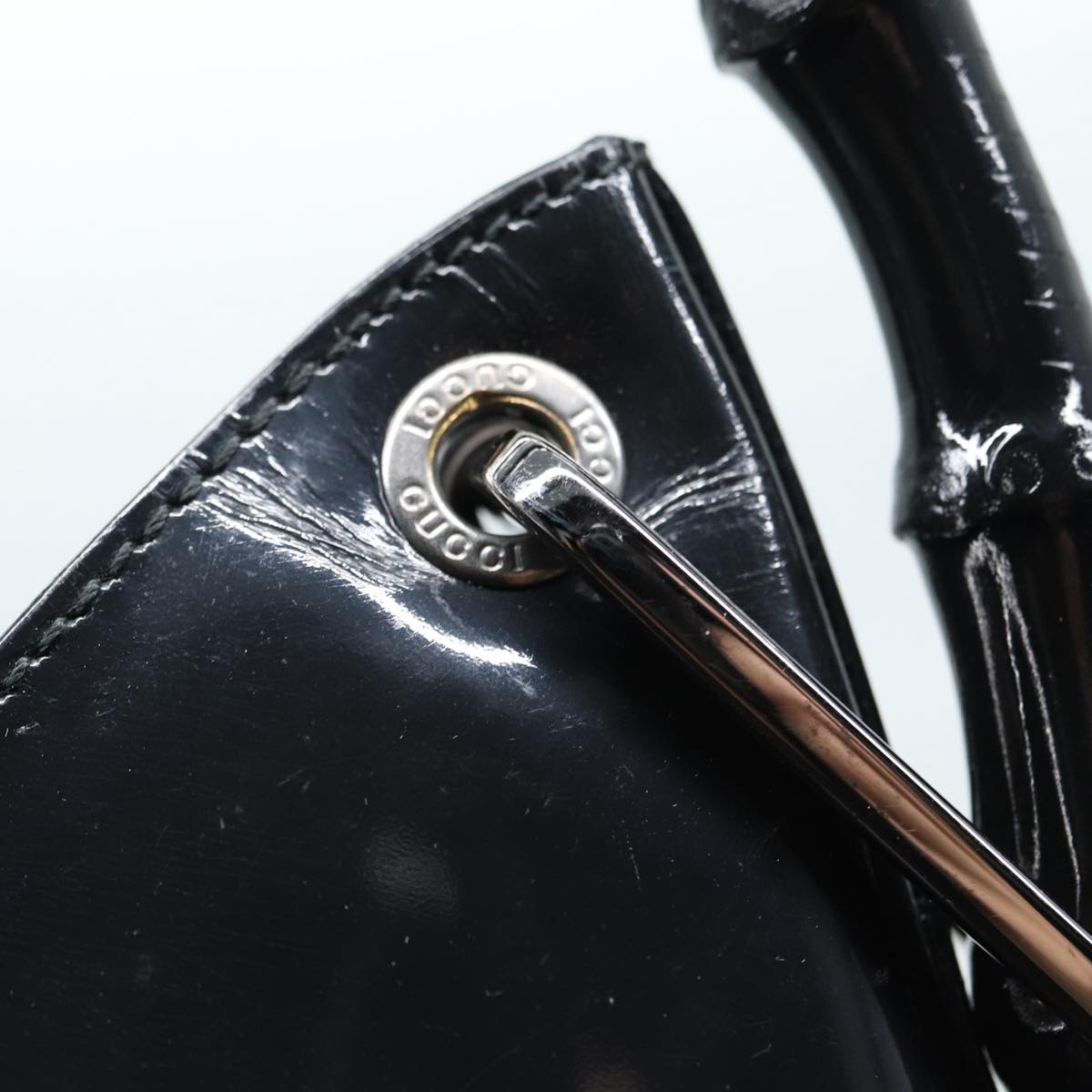 GUCCI Bamboo Hand Bag Leather Brown Silver 001 2046 3007 ep5265