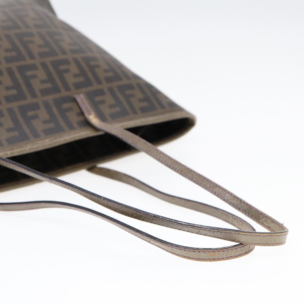 FENDI Zucca Canvas Tote Bag Brown Black gold ep5268
