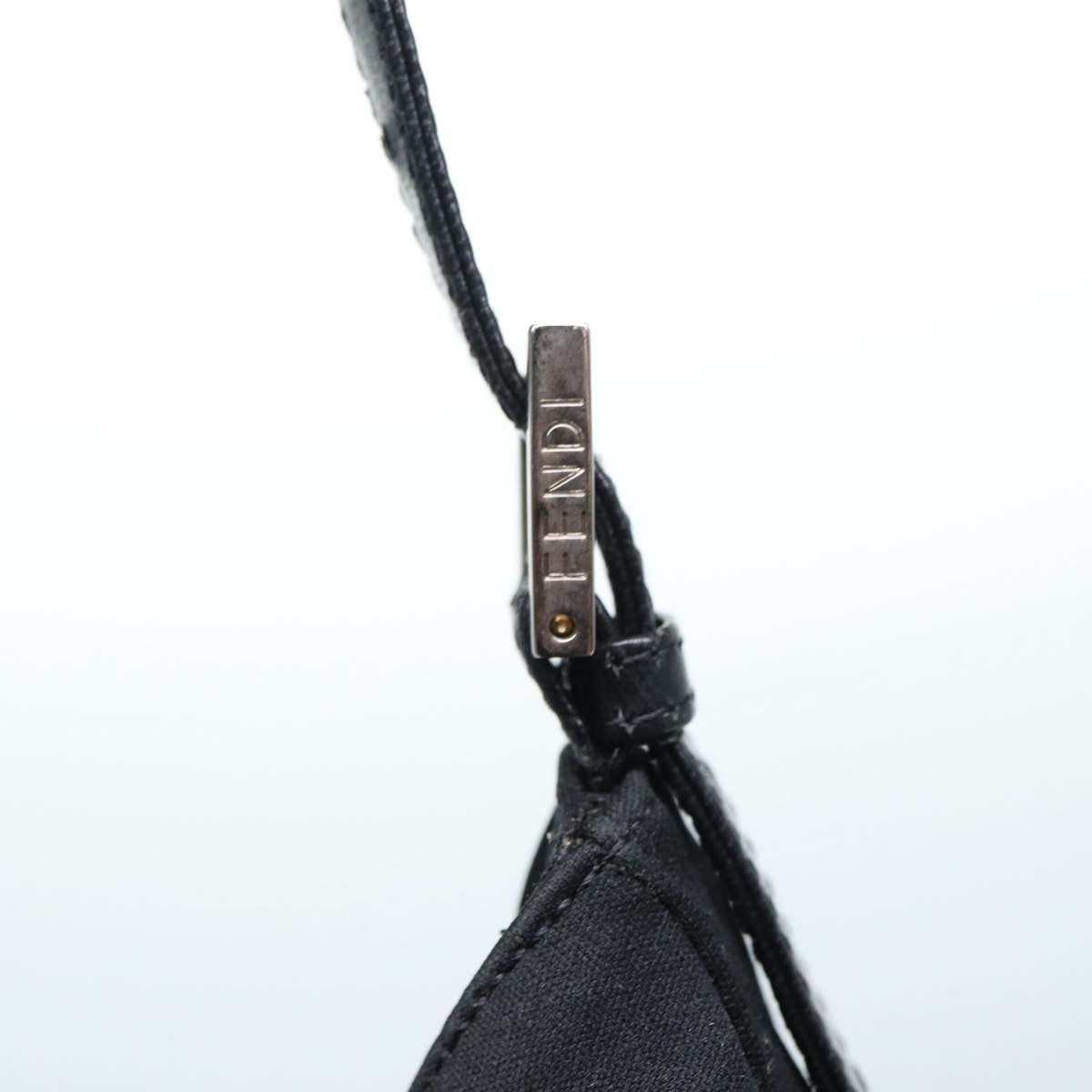 FENDI Shoulder Bag Nylon Black Silver ep5315