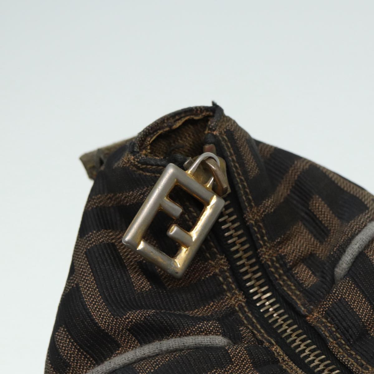FENDI Zucca Canvas Vanity Bag Brown Black gold ep5316