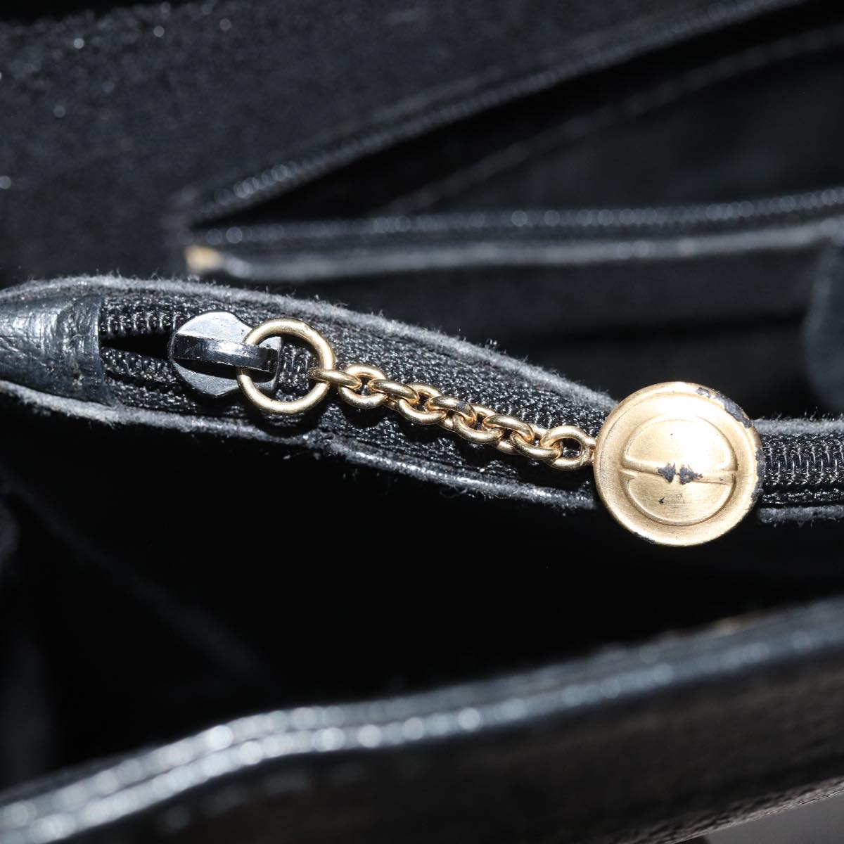 GUCCI Bamboo Hand Bag Leather Black Gold 002 2123 0260 ep5326