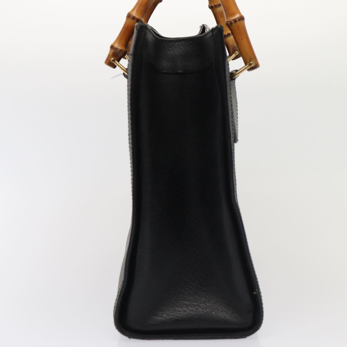 GUCCI Bamboo Hand Bag Leather Black Gold 002 2123 0260 ep5326