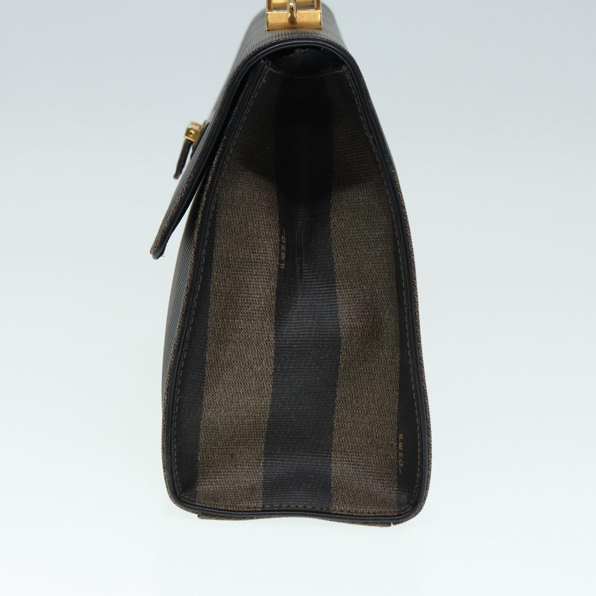 FENDI Pecan Canvas Hand Bag Brown Black gold ep5335