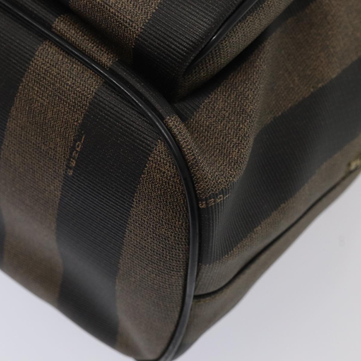FENDI Pecan Canvas Backpack Brown Black gold ep5348