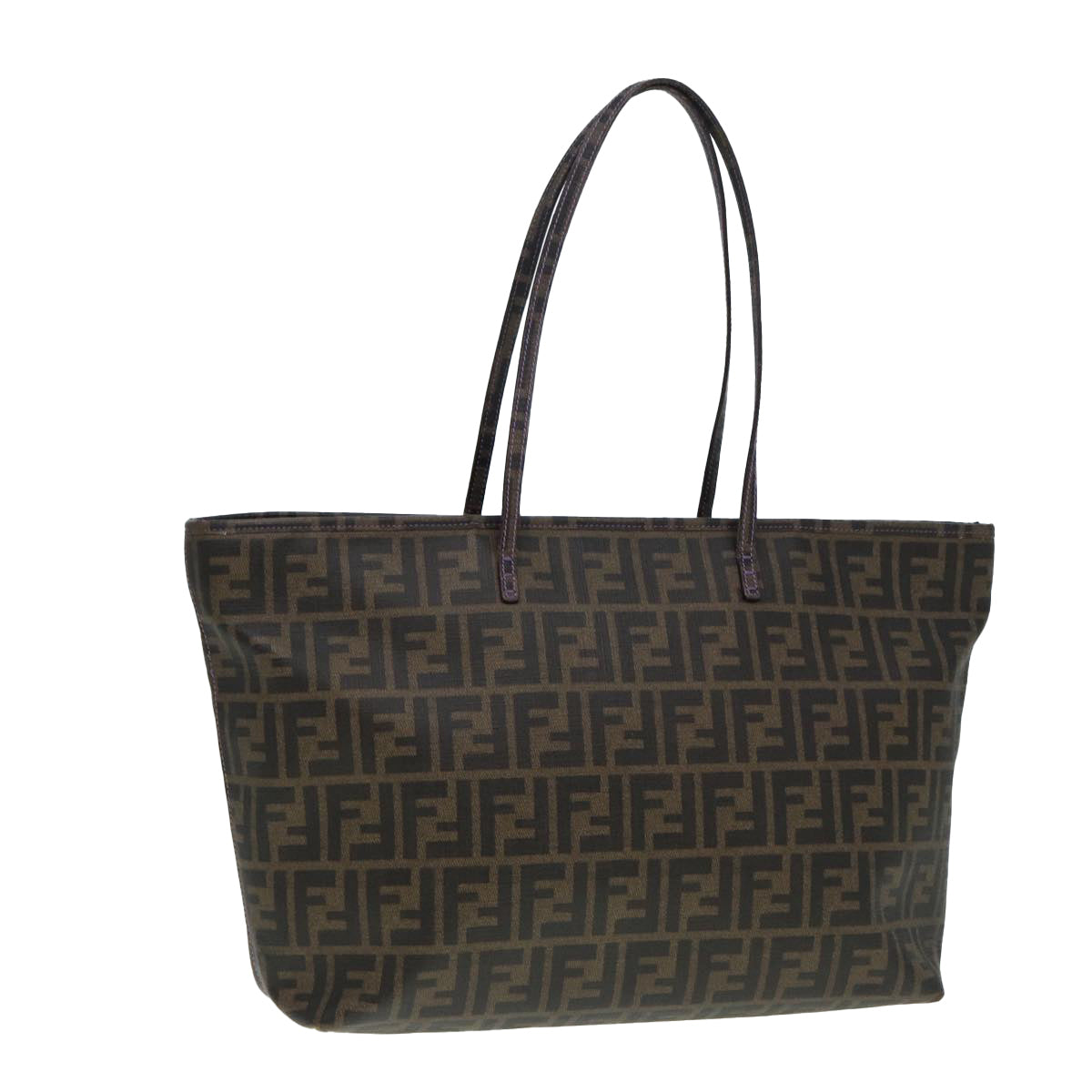 FENDI Zucca Canvas Tote Bag Brown Black gold ep5351