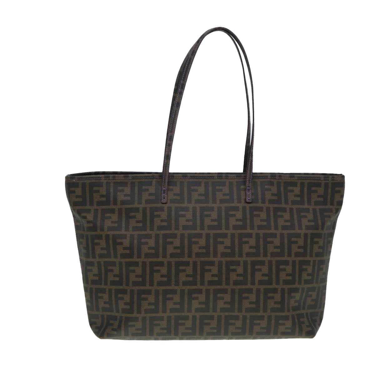 FENDI Zucca Canvas Tote Bag Brown Black gold ep5351