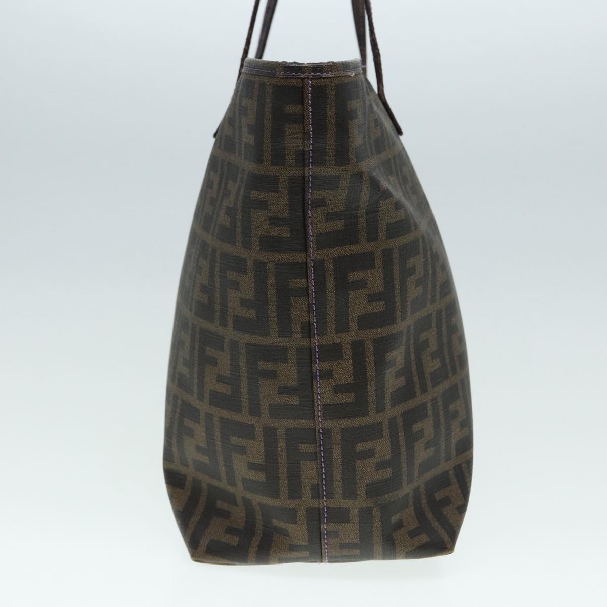FENDI Zucca Canvas Tote Bag Brown Black gold ep5351