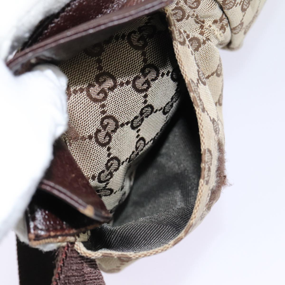 GUCCI GG Canvas Waist bag Beige Silver 28566 ep5361