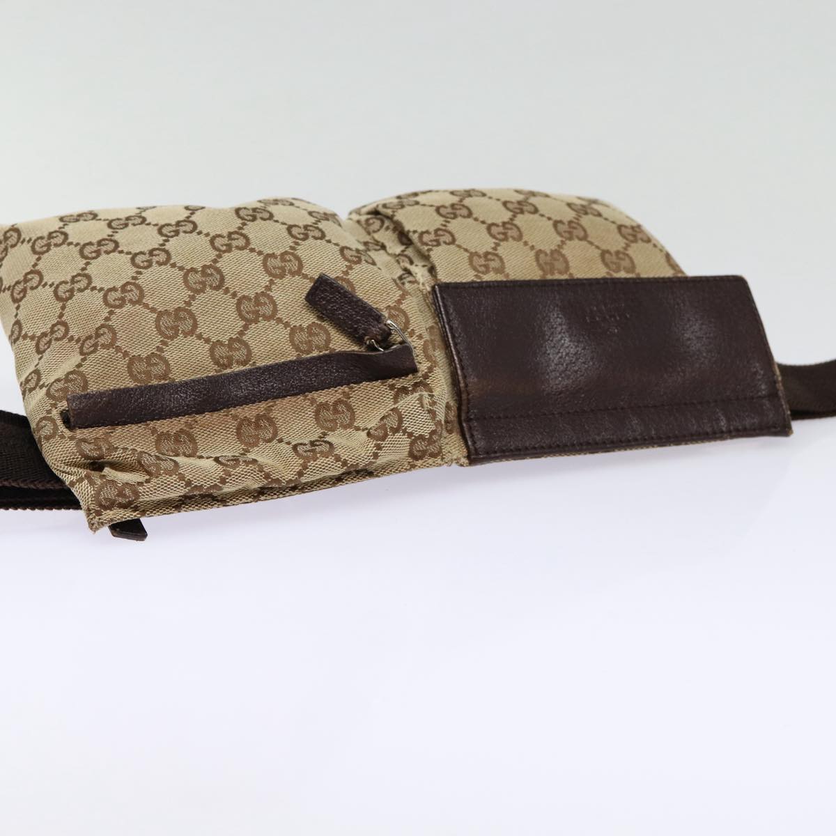 GUCCI GG Canvas Waist bag Beige Silver 28566 ep5361