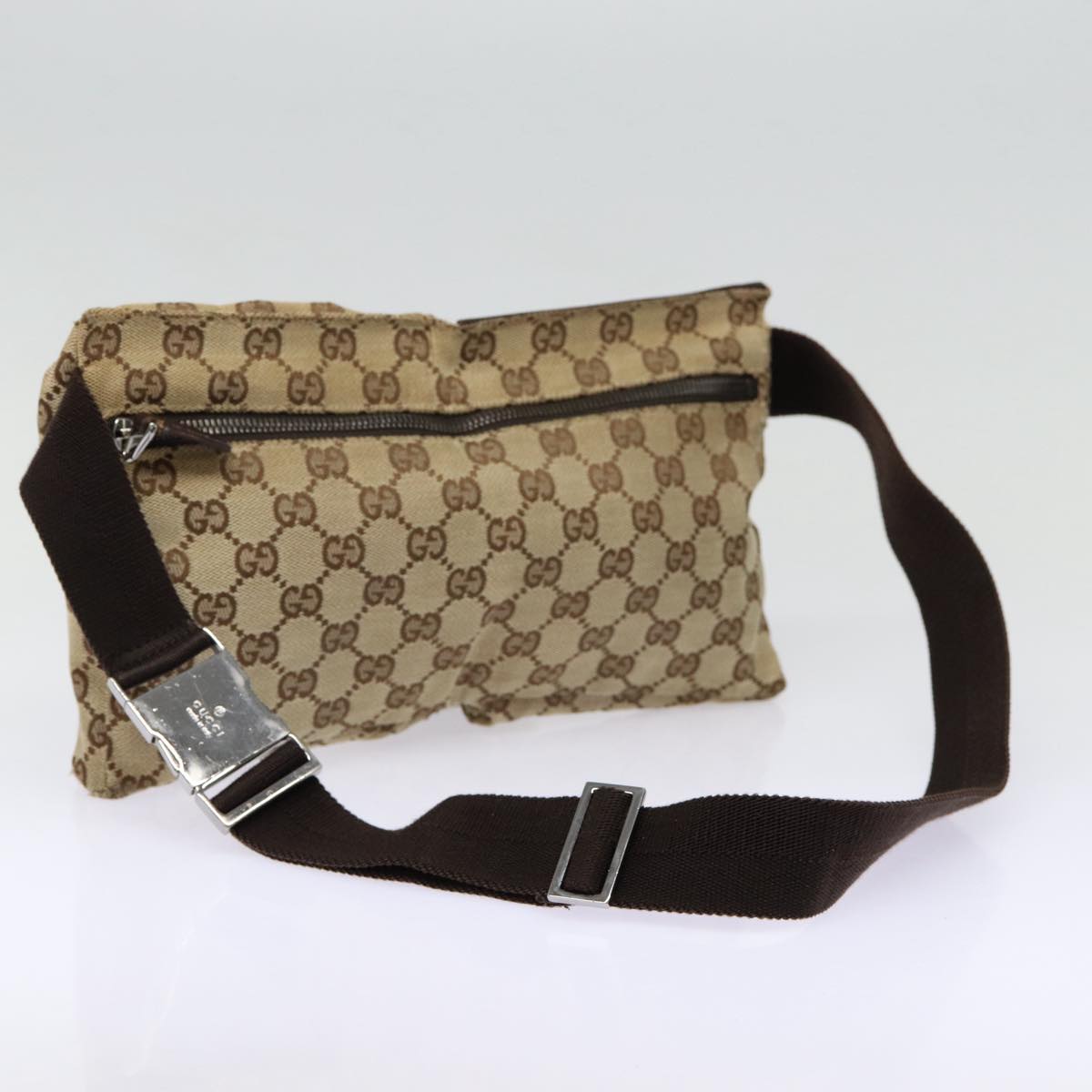 GUCCI GG Canvas Waist bag Beige Silver 28566 ep5361