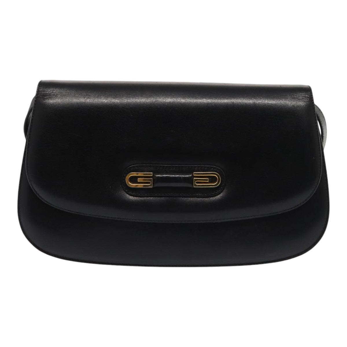 GUCCI Shoulder Bag Leather Black Gold ep5362