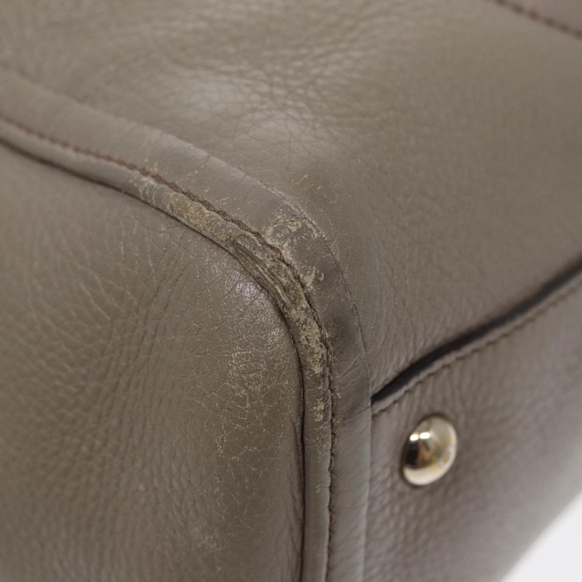 GUCCI Hand Bag Leather Gray Gold 282307 ep5392