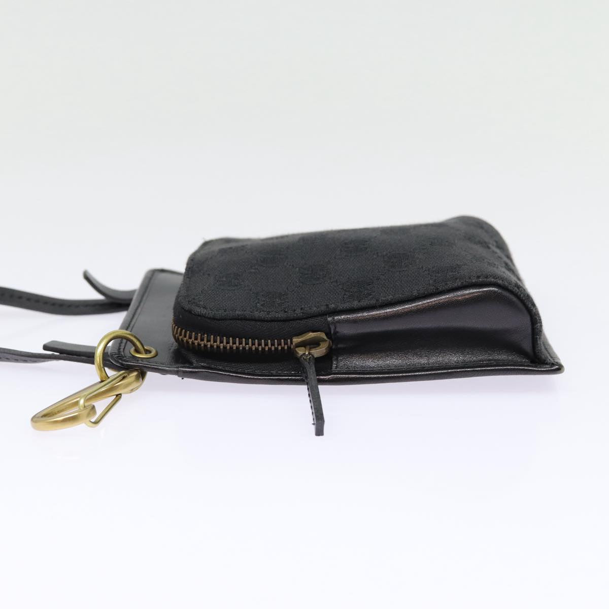 GUCCI GG Canvas Shoulder Bag Black Gold 106693 ep5394