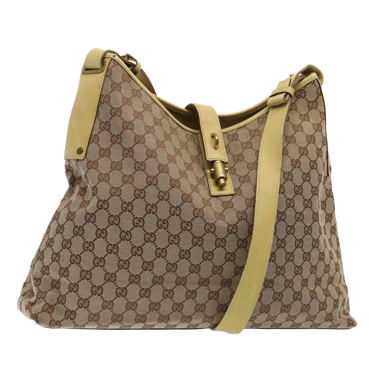 GUCCI GG Canvas Shoulder Bag Beige Gold 109190 ep5411