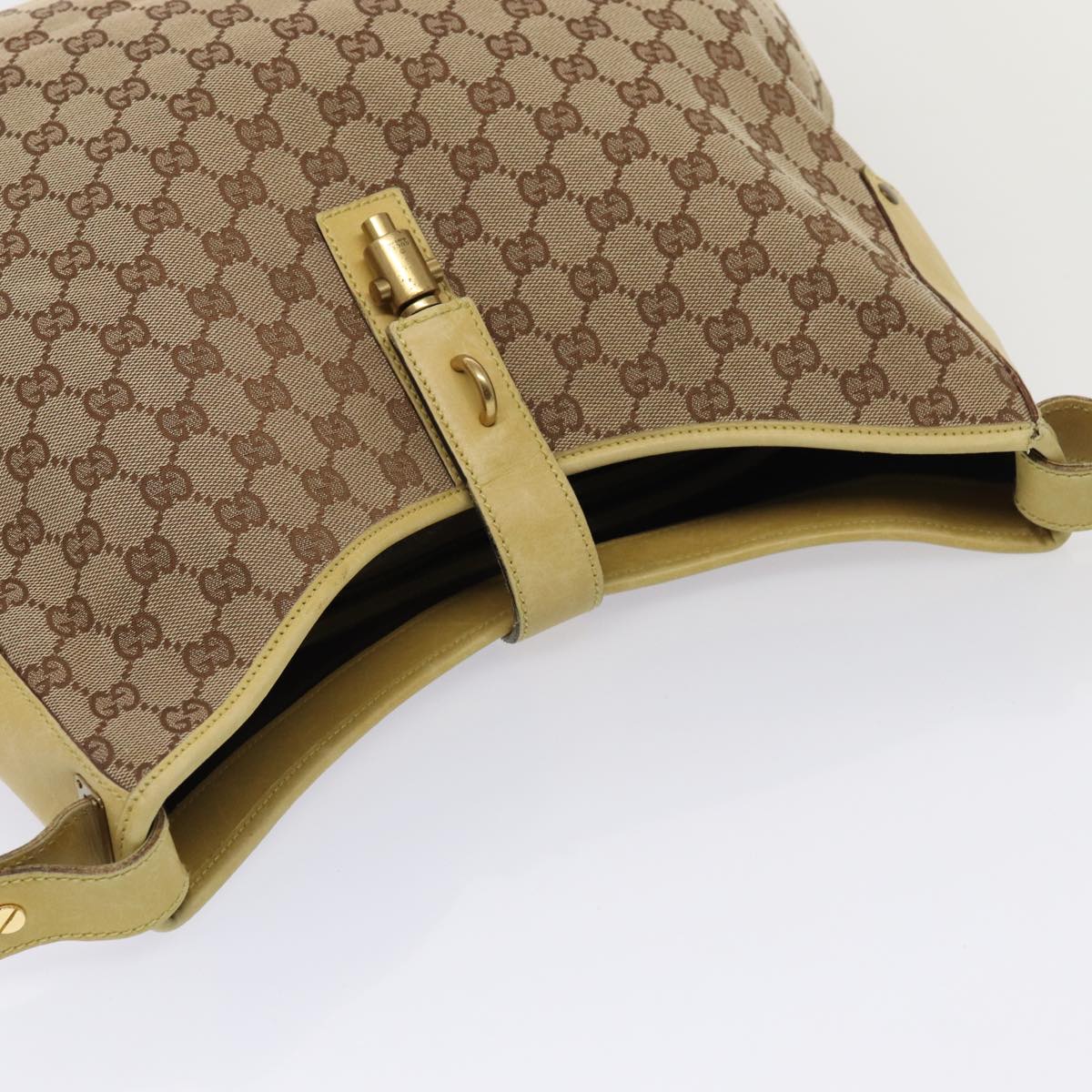 GUCCI GG Canvas Shoulder Bag Beige Gold 109190 ep5411
